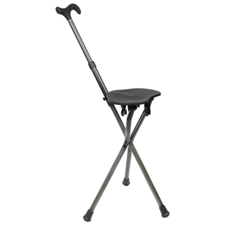 Bastón Asiento de Fibra de Carbono (Altura Regulable) – Comodidad y Movilidad